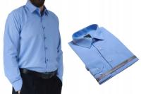 46/47 элегантная мужская рубашка синего цвета индиго с длинным рукавом