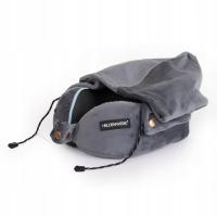 Poduszka PODRÓŻNA turystyczna rogal na szyję do samolotu auta Z KAPTUREM