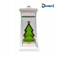 Znicz GlassArt 3t Mini Biały Choinka 25cm Wkład Elektryczny Boże Narodzenie