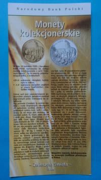 Folder 20 zł 1999,WILKI,stan I-