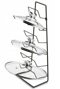 STOJAK NA POKRYWKI OD GARNKÓW PATELNI TALERZE WIESZAK ORGANIZER