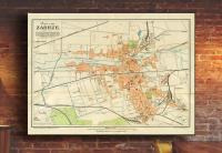 Stary plan ZABRZE 1910r. 50x40cm Plan von Zabrze
