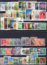 Pakiet Nowa Zelandia 70 znaczków kasowanych na czarnej karcie transportowe