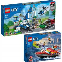 LEGO City 60316 Posterunek policji 60373 Łódź strażacka