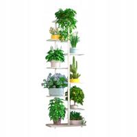 KWIETNIK METALOWY STOJĄCY BIAŁY STOJAK NA ROŚLINY KWIATY REGAŁ 8 POZIOMOWY