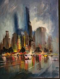 ,, Manhattan ,, obraz olej 70/50cm Artur Sudak