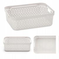 Koszyk organizer kremowy 40x30x13 cm pojemnik ażurowy do szuflady