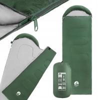 ŚPIWÓR TURYSTYCZNY kampingowy mumia kołdra 4FIZJO STANDARD 2 w 1 zielony