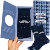 SOXO skarpety męskie w pudełku laurka prezent na dzień dziadka 40-45