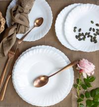 LUMINARC FESTON Komplet obiadowy 18 el dla 6 os biały / szkło hartowane