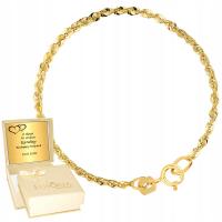 Золотой браслет 585 витой шнур золото 14k Причастие Крещение гравер