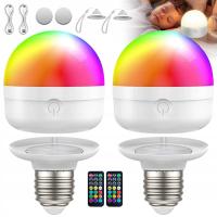ŻARÓWKA E27 ŁADOWANA USB 12 TRYBÓW KOLORÓW 4 USTAWIENIA TIMERA 2000MAH