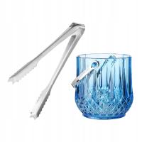 Akrylowa wanna do przechowywania, chłodziarka do napojów, niebieska okrągła