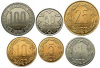 AFRYKA CENTRALNA ZESTAW 6 MONET 1 - 100 FRANCS CFA 1998 ANTYLOPY MENNICZE