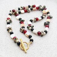 Naszyjnik Fokka z koralików z perłą hodowlaną, stal nierdzewna 52 cm święta