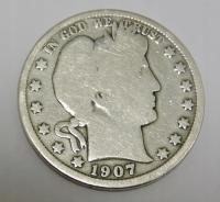 USA half dollar 50 cents 1907D Barber