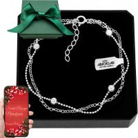 Bransoletka srebrna 925 podwójna kulki regulowana idealny upominek dla niej