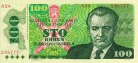 CZECHOSŁOWACJA 100 Korun 1989 P-97 Seria A UNC