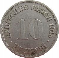 2781. Niemcy 10 Pfennig 1913 G