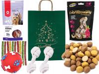 ZESTAW PREZENTOWY NA ŚWIĘTA DLA PSA MIX PRZYSMAKÓW + ZABAWKA