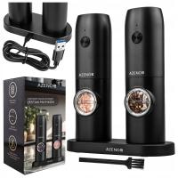 MŁYNEK DO PIEPRZU I SOLI AKUMULATOROWY ELEKTRYCZNY USB MŁYNEK DO SOLI 2 SZT