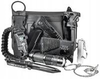 SURVIVALOWY NIEZBĘDNIK WOSJKOWY ZESTAW PRZETRWANIA 10W1 TAKTYCZNY CZARNY