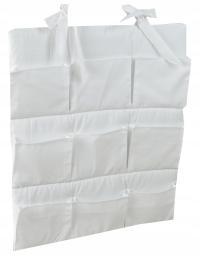 ORGANIZER DO ŁÓŻECZKA PRZYBORNIK KIESZONKI WIĄZANY DO ŁÓŻECZKA BAWEŁNA