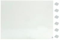 Tablica magnetyczna suchościeralna szklana ozdobna BIAŁA 60x40 cm + gratisy