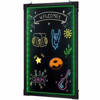 SucceBuy Tablica LED Zmazywalna 61x41CM Z Pilot Na Podczerwień Na Weselach