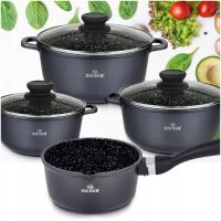 НАБОР КАСТРЮЛЬ ИНДУКЦИОННЫЕ / ГАЗОВЫЕ МРАМОРНЫЕ ГОРШКИ НАБОР МРАМОРНЫХ ГОРШКОВ