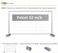 Ogrodzenie Tymczasowe Pakiet 52 MB - Panel I Stopa I Złączka