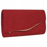 Torebka kopertówka wizytowa wieczorowa elegancka czerwona welur wesele