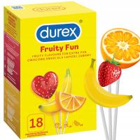Prezerwatywy zapachowe DUREX FRUITY FUN o smaku owocowym 3 rodzaje 18 szt.