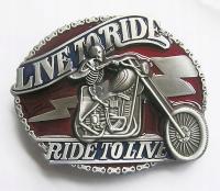 LIVE to RIDE.. chopper klamra zapinka stare srebro