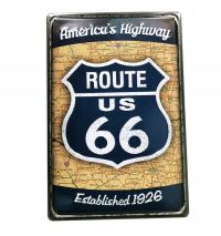 Route 66 Amerykańska Autostrada Tablica Blacha Ozdobna
