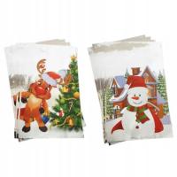 Torebki worek foliowy na prezenty Celafon Mikołajki 40x25cm 5 szt