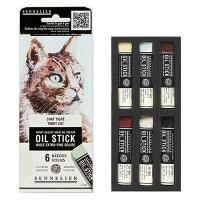 Sztyfty olejne Oil Stick Mini - Tabby Cat, 6 szt.