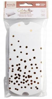 Pudełko na prezenty Złote kropki 15x8 cm 5szt