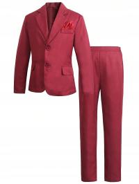 SHEIN BORDOWY ELEGANCKI KOMPLET GARNITUROWY MARYNARKA SPODNIE 8Y 81226