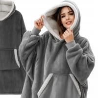 Теплая толстовка KOCOBLUZA XXL одеяло оверсайз 2в1 толстая длинная меховая толстовка