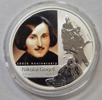 TUVALU 1 dolar 2009 Nikołaj GoGol Rare mennicze opakowanie 31.1g srebro