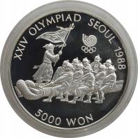 8.db.KOREA PŁD., 5 000 WON 1986 PRZECIĄGANIE LINY