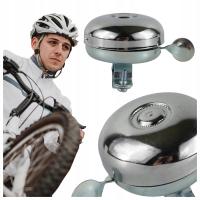 DZWONEK ROWEROWY SREBRNY METALOWY LEWY 32901