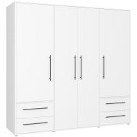 Большой шкаф одежды белый 200км широкий с ящиками и полками