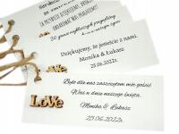 PB58 Bileciki do podziękowań dla gości na ślub, zawieszki ślubne 14szt