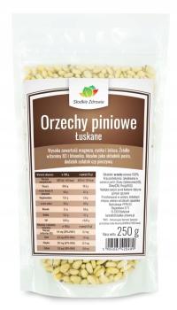 ORZESZKI PINIOWE ŁUSKANE ORZECHY PINI SŁODKIE ZDROWIE 250G