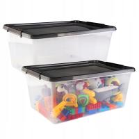 PLASTIKOWY POJEMNIK NA KÓŁKACH 40 L ORGANIZER DO SZAFY NA NARZĘDZIA ZABAWKI