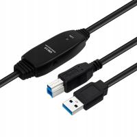 MicroConnect aktywny kabel USB 3.2 Gen 1 A-B 7m M-M, czarny, USB3.0AB7B
