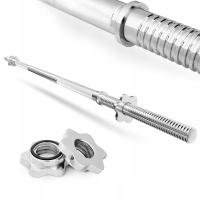 Стальной гриф полный литой прямой 167 см 30 мм хромированный винт штанги