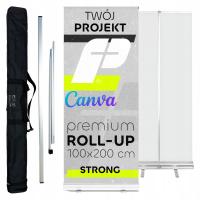 Rollup Roll-Up 100x200 Z Projektem i Wydrukiem Blockout Strong + Torba